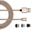 Cablu de incarcare magnetic 3 in1 usb c roz
