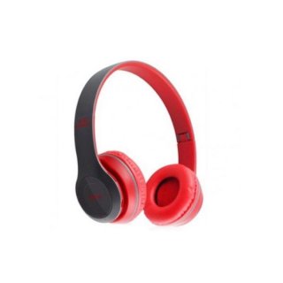 Casti bluetooth P47, 5.0EDR, cu MP3,Radio, Rosu cu negru