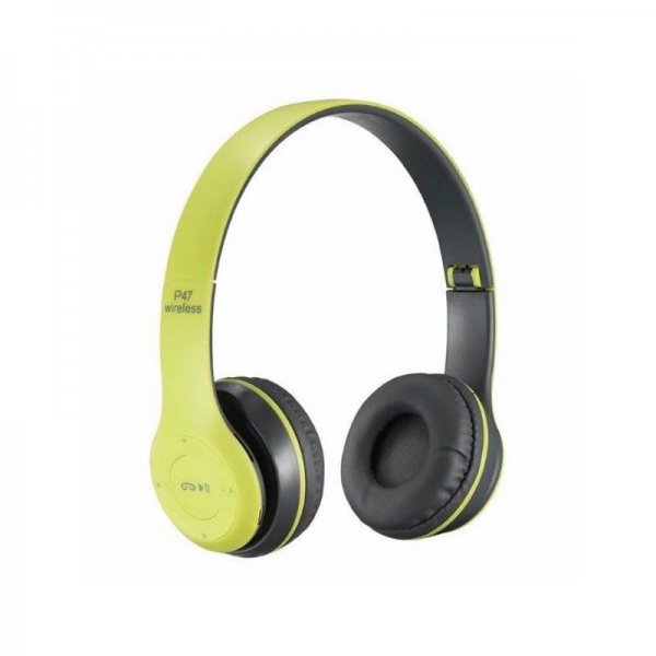 Casti bluetooth P47, 5.0EDR, cu MP3,Radio, Verde cu negru