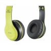 Casti bluetooth P47, 5.0EDR, cu MP3,Radio, Verde cu negru vedere jos