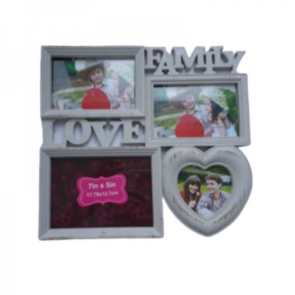 Rama foto love family 4 poze alb